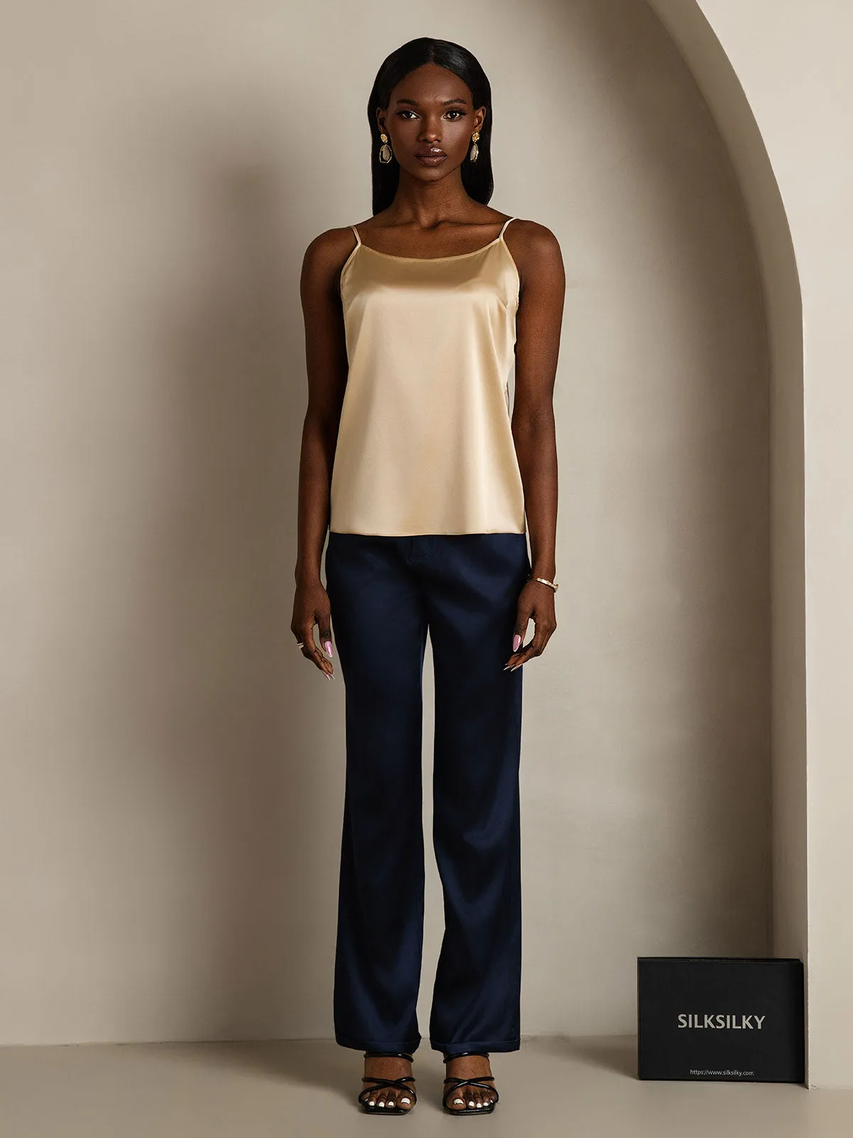 19Momme Silk Relaxed Spaghetti Strap Camisole Top