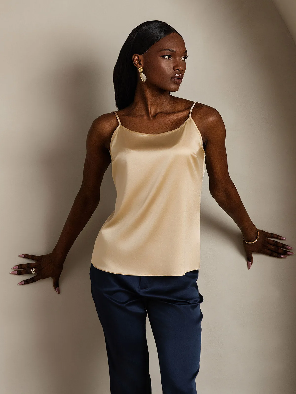 19Momme Silk Relaxed Spaghetti Strap Camisole Top