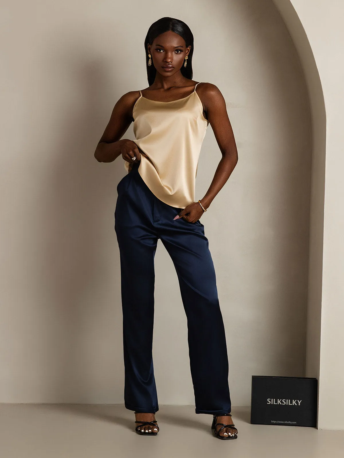 19Momme Silk Relaxed Spaghetti Strap Camisole Top