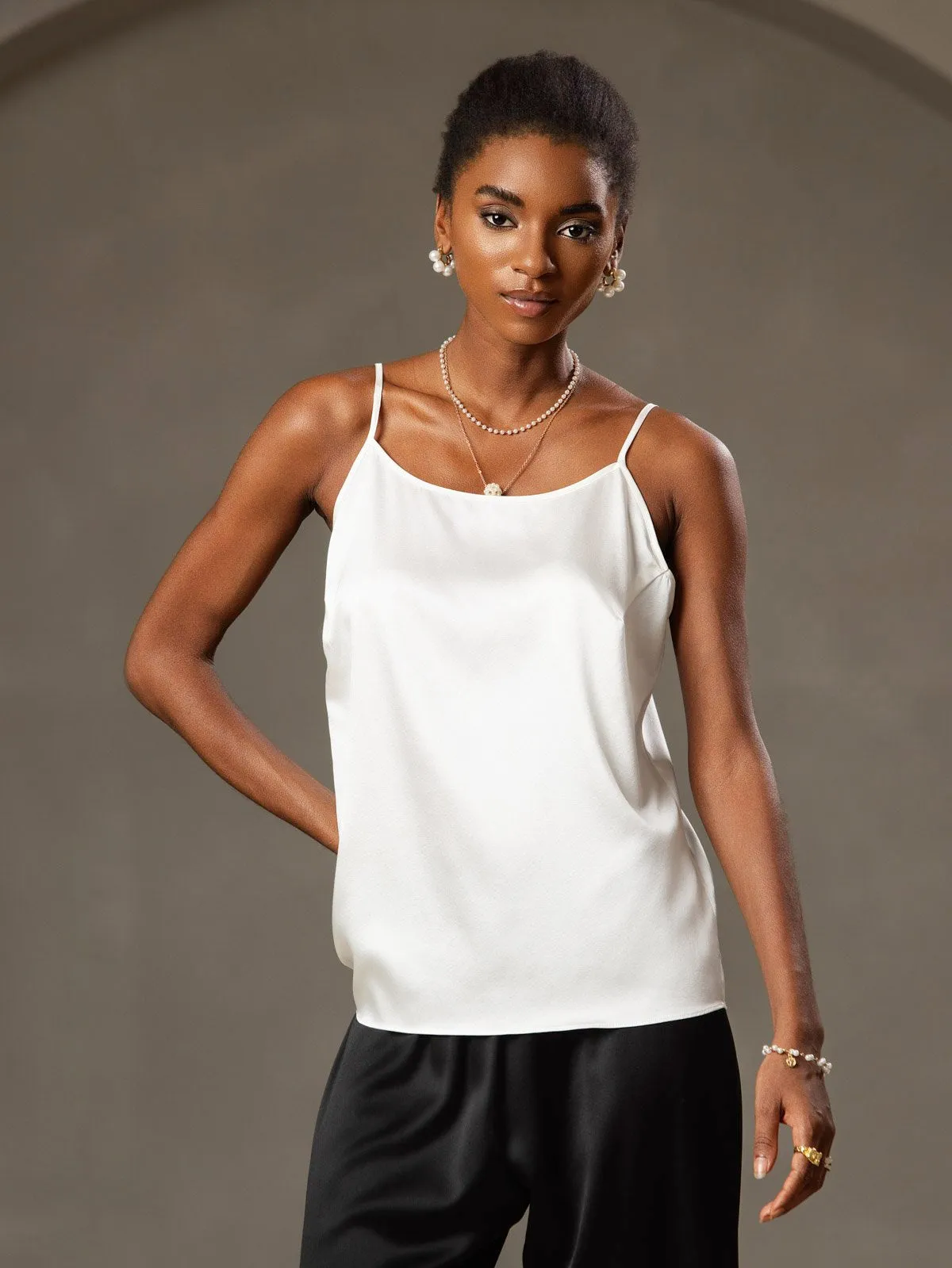 19Momme Silk Relaxed Spaghetti Strap Camisole Top