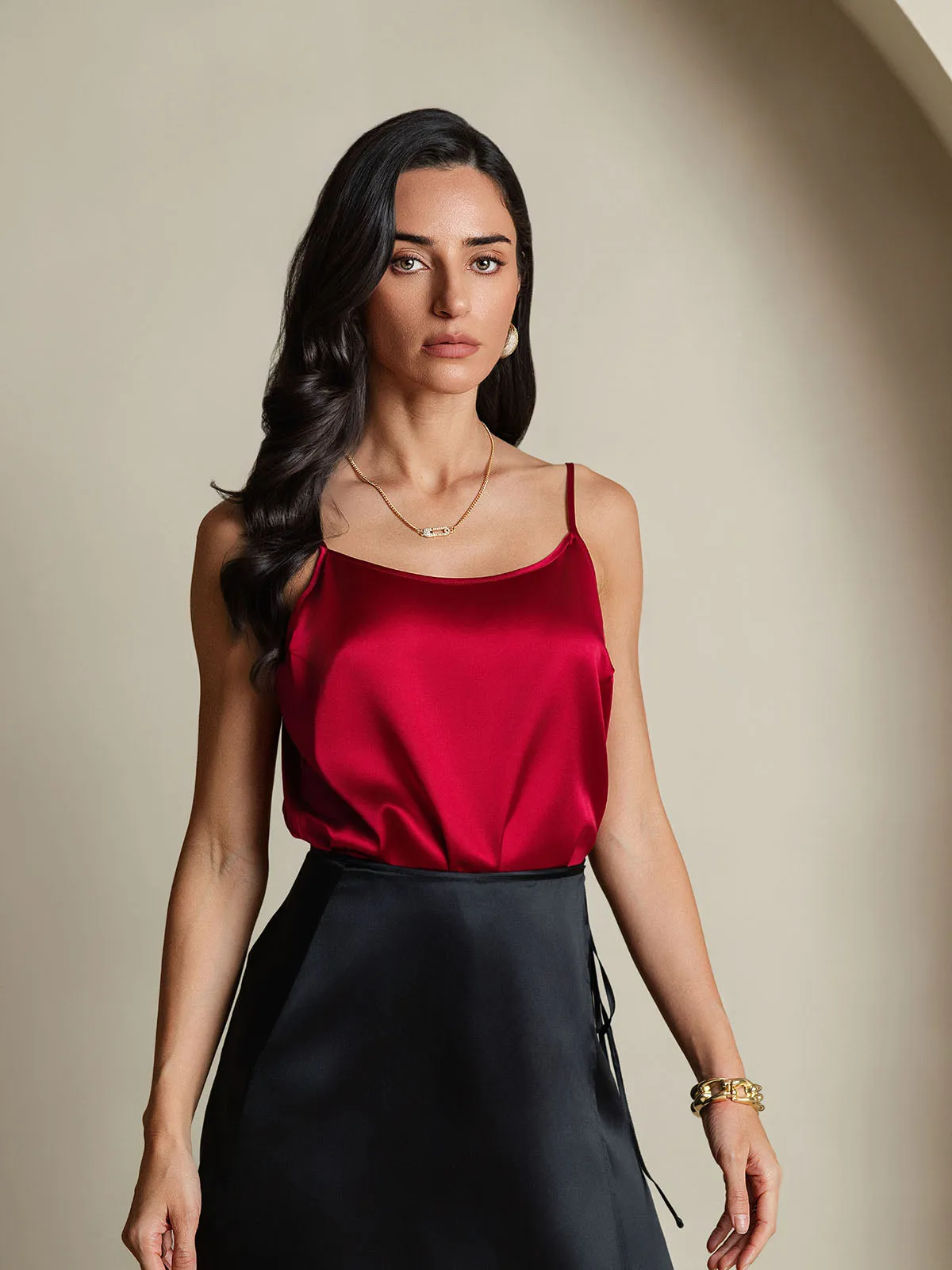 19Momme Silk Relaxed Spaghetti Strap Camisole Top