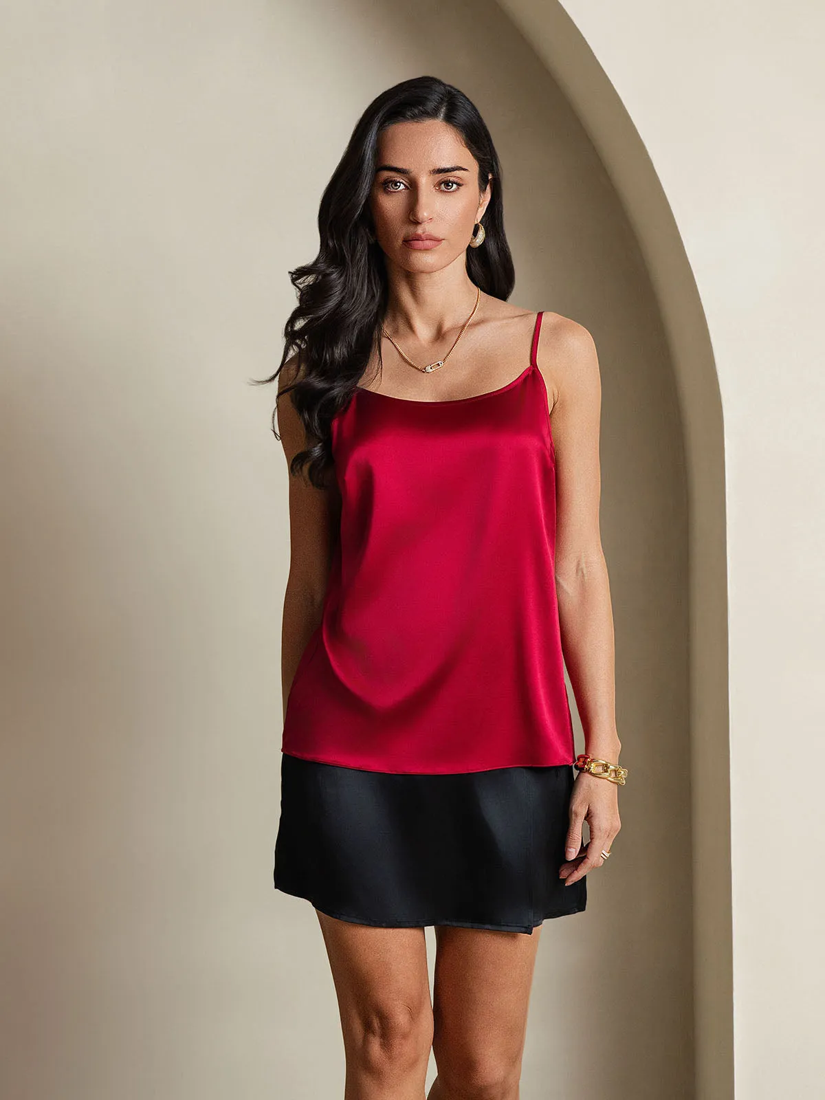 19Momme Silk Relaxed Spaghetti Strap Camisole Top