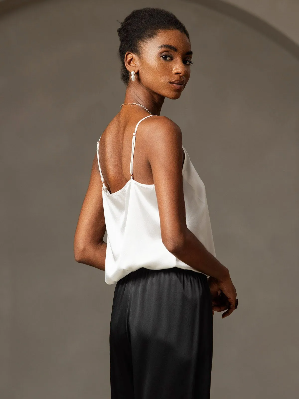 19Momme Silk Relaxed Spaghetti Strap Camisole Top