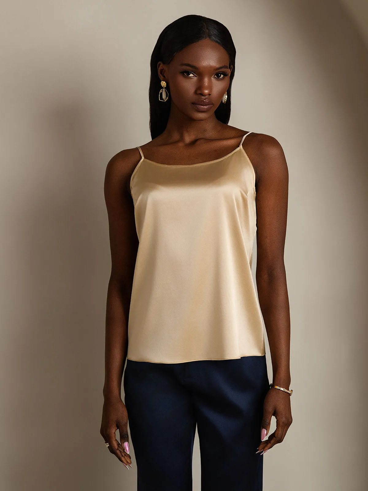 19Momme Silk Relaxed Spaghetti Strap Camisole Top