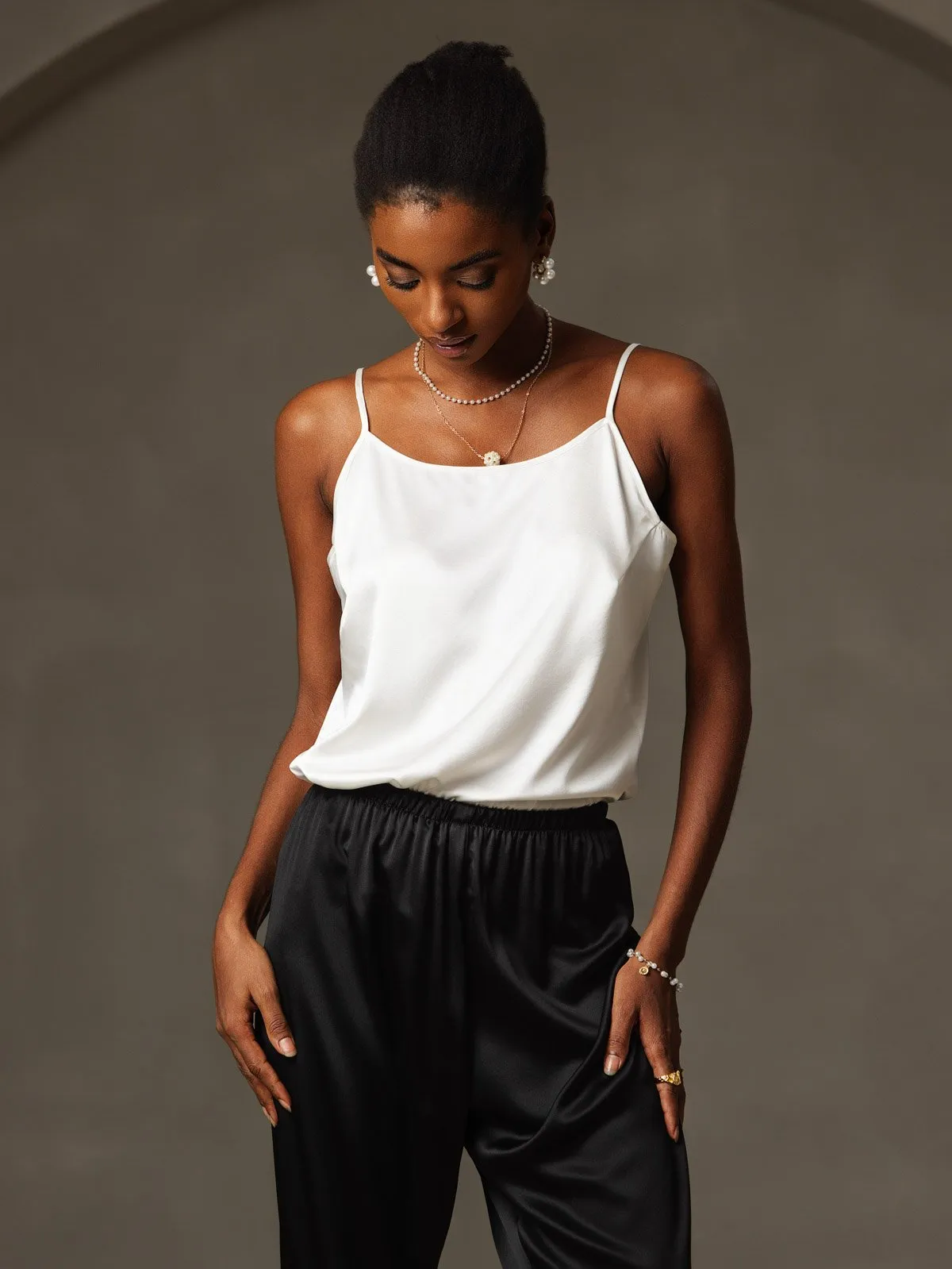 19Momme Silk Relaxed Spaghetti Strap Camisole Top