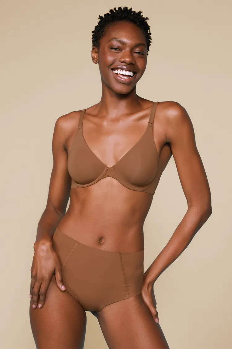 Bea Unlined Bra in Brown