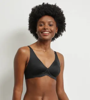 Black microfibre underwired scarf bra Dim Body Touch