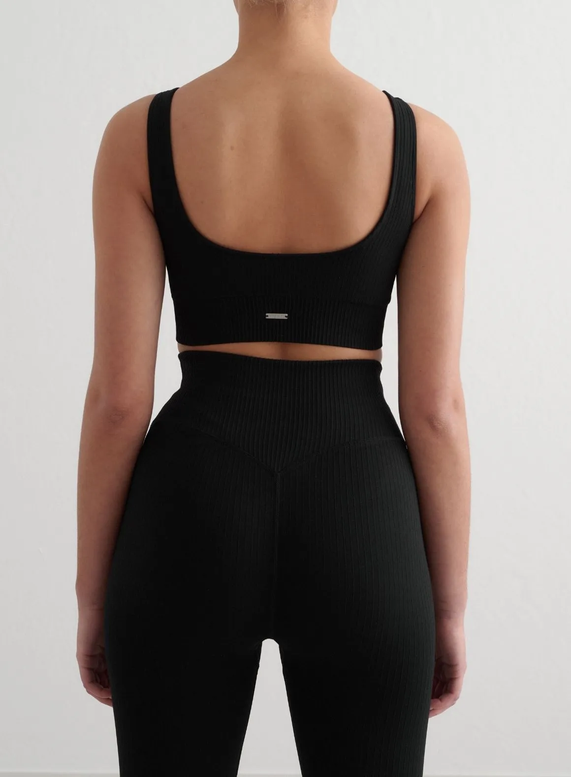 Black Ribbed Seamless Bra