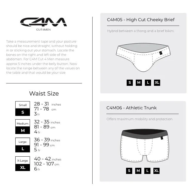 C4M High Cut Cheeky Brief Provocative - Tattoo