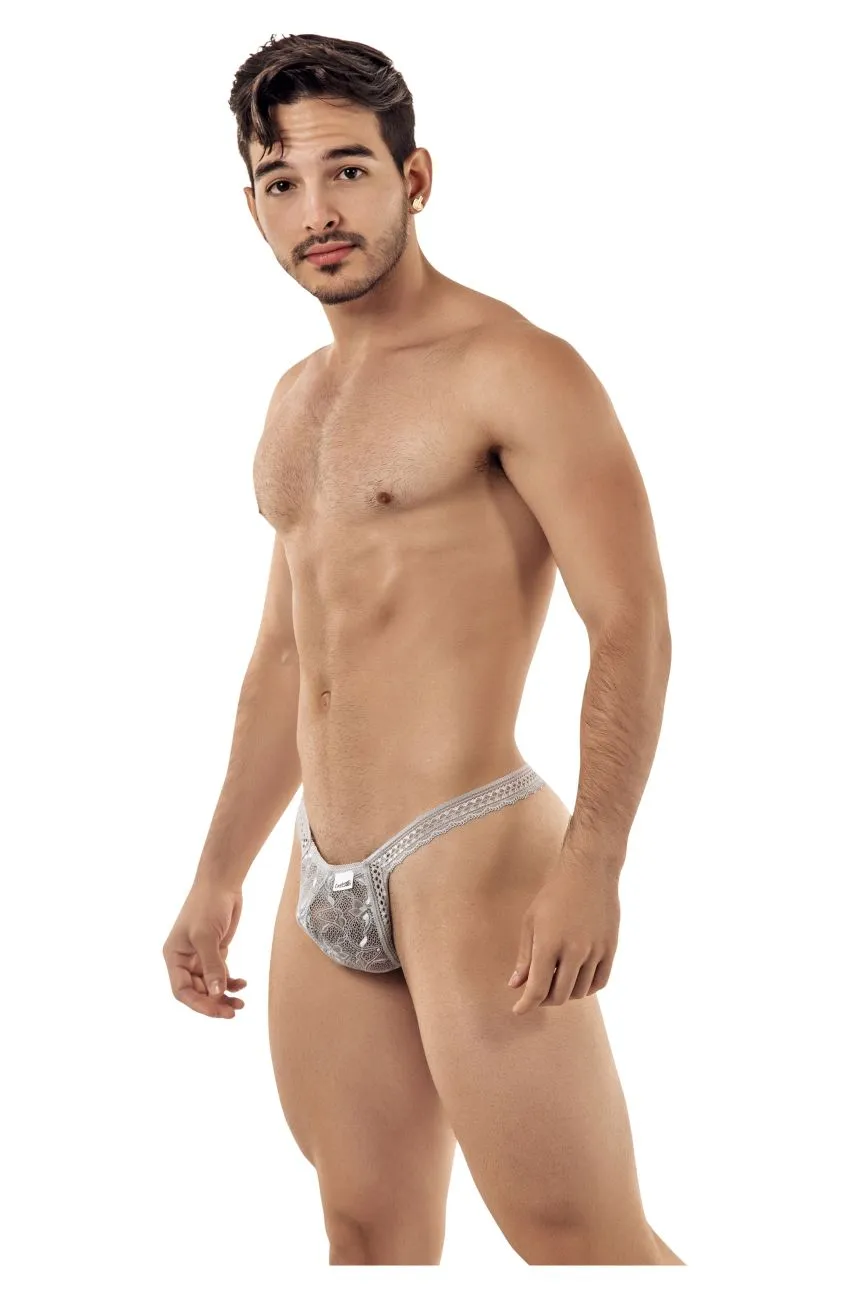 CandyMan 99420X Double Lace Thongs Color Gray