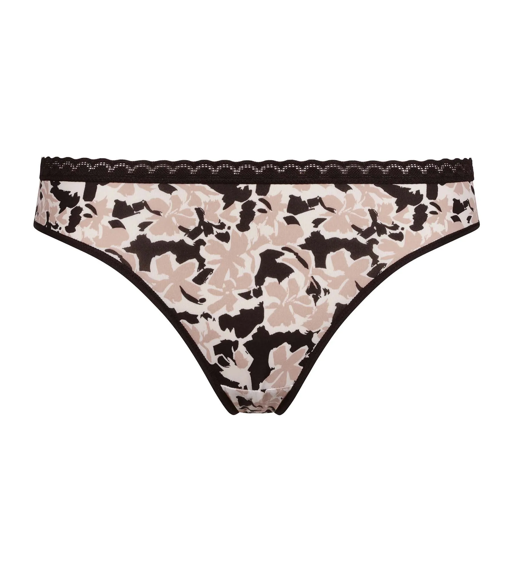 Culotte femme en microfibre à motif floral et tulle Dim Daily Micro