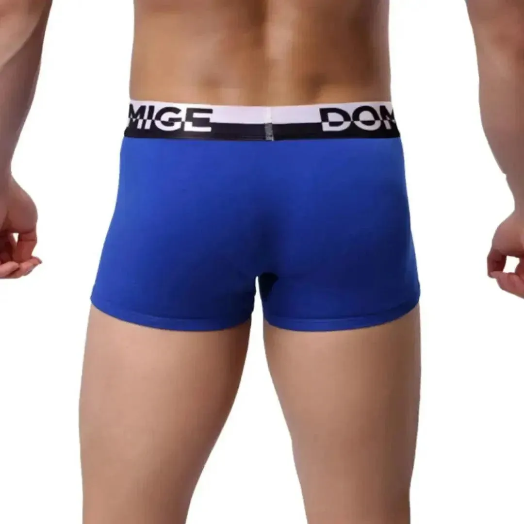 DomiGe Men's Cotton Boxer Briefs with Pouch & Silver Waistband