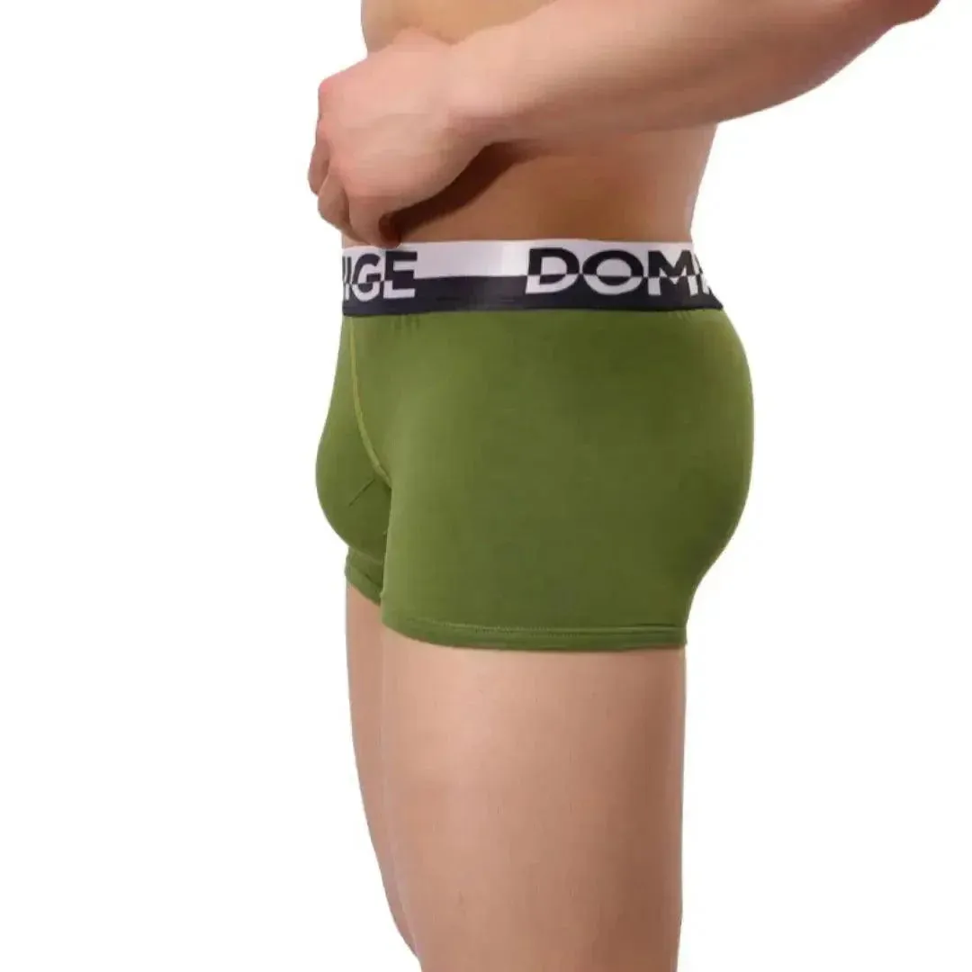 DomiGe Men's Cotton Boxer Briefs with Pouch & Silver Waistband