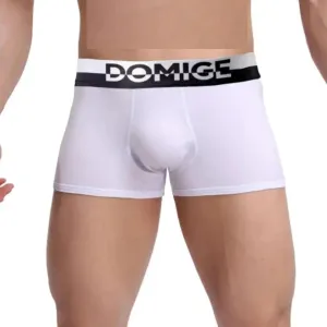 DomiGe Men's Cotton Boxer Briefs with Pouch & Silver Waistband