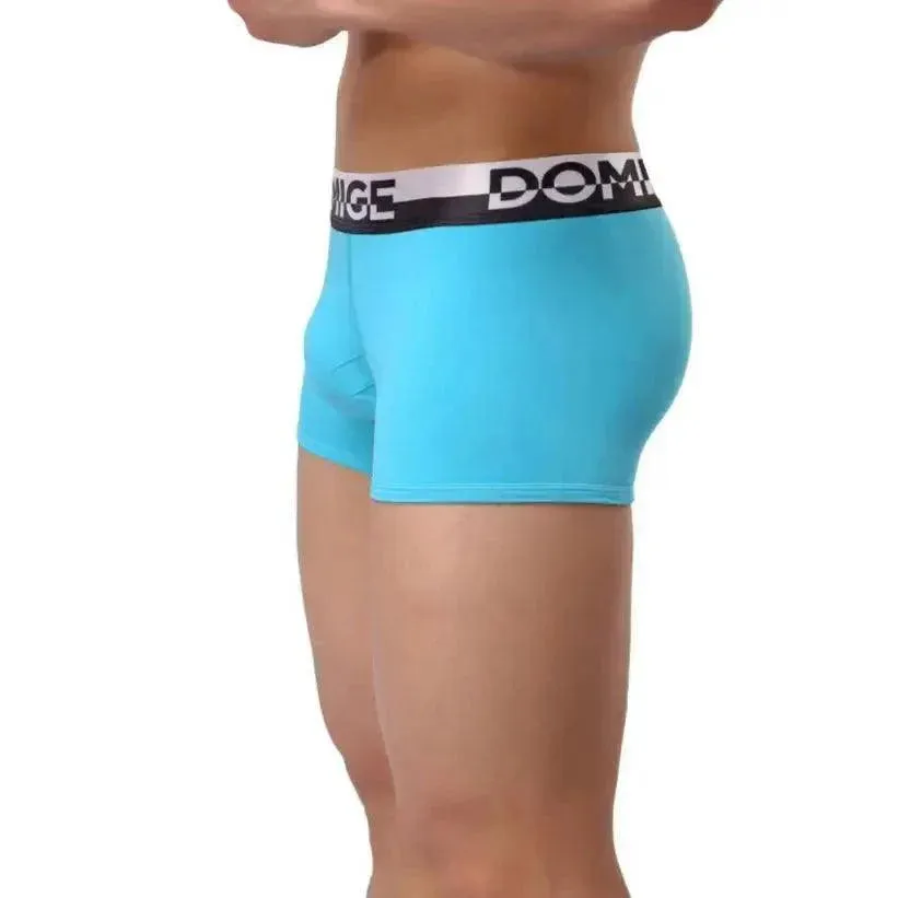 DomiGe Men's Cotton Boxer Briefs with Pouch & Silver Waistband