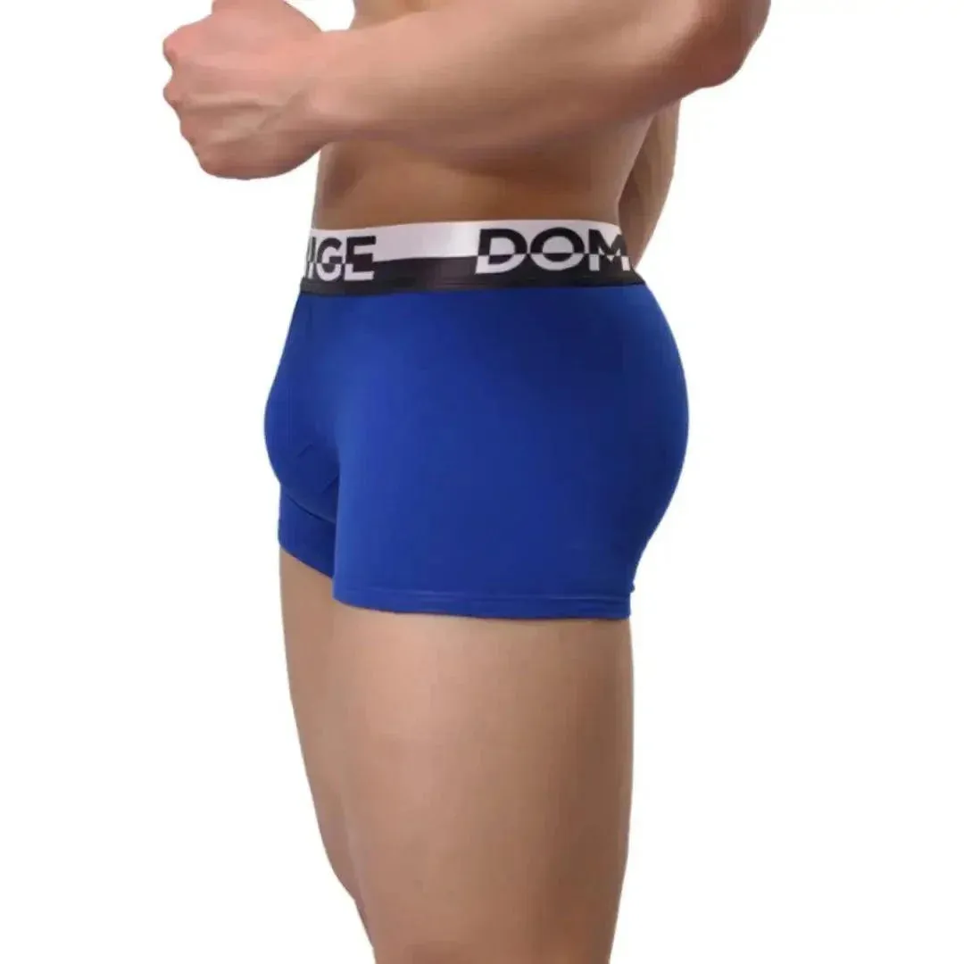DomiGe Men's Cotton Boxer Briefs with Pouch & Silver Waistband