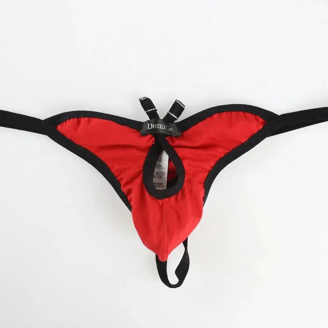 DomiGe Romantic Whisper Men's Cotton Thong Butterfly Front Opening