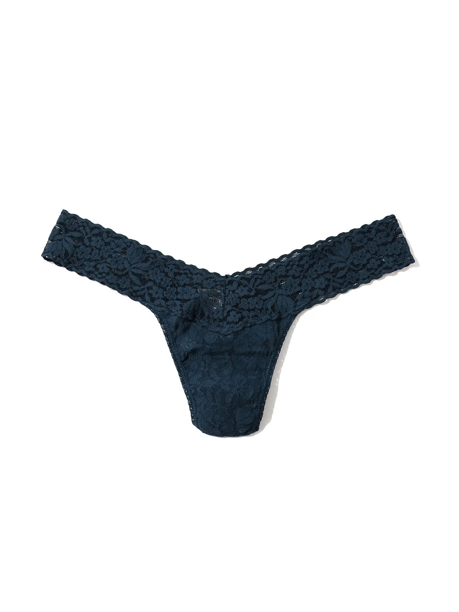 Flora Lace Low Rise Thong Night Owl Blue