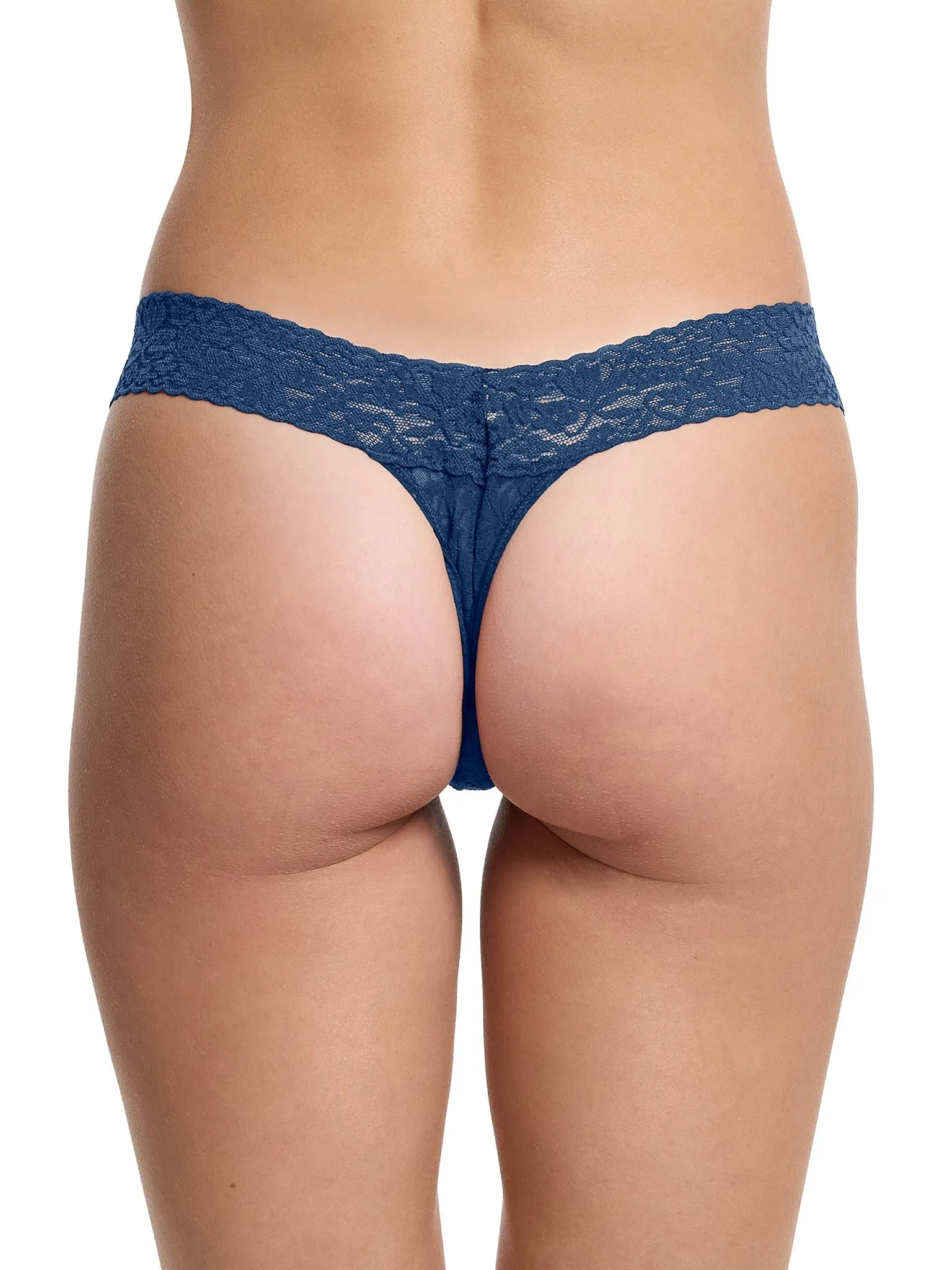 Flora Lace Low Rise Thong Night Owl Blue