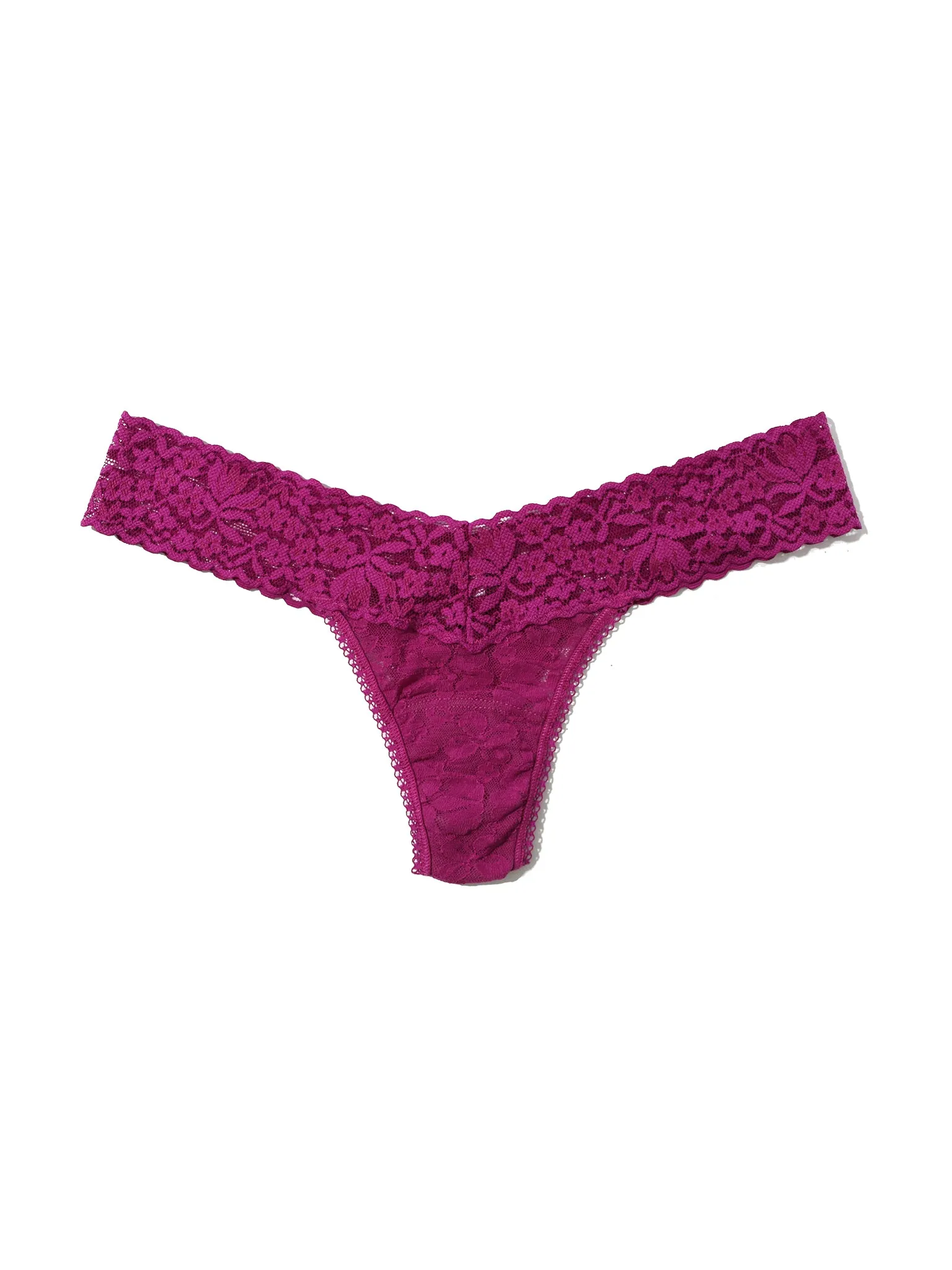 Flora Lace Low Rise Thong Picking Plums Pink