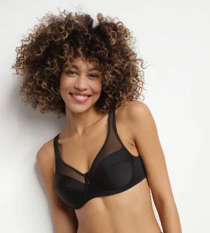 Generous Dim underwire push-up bra black