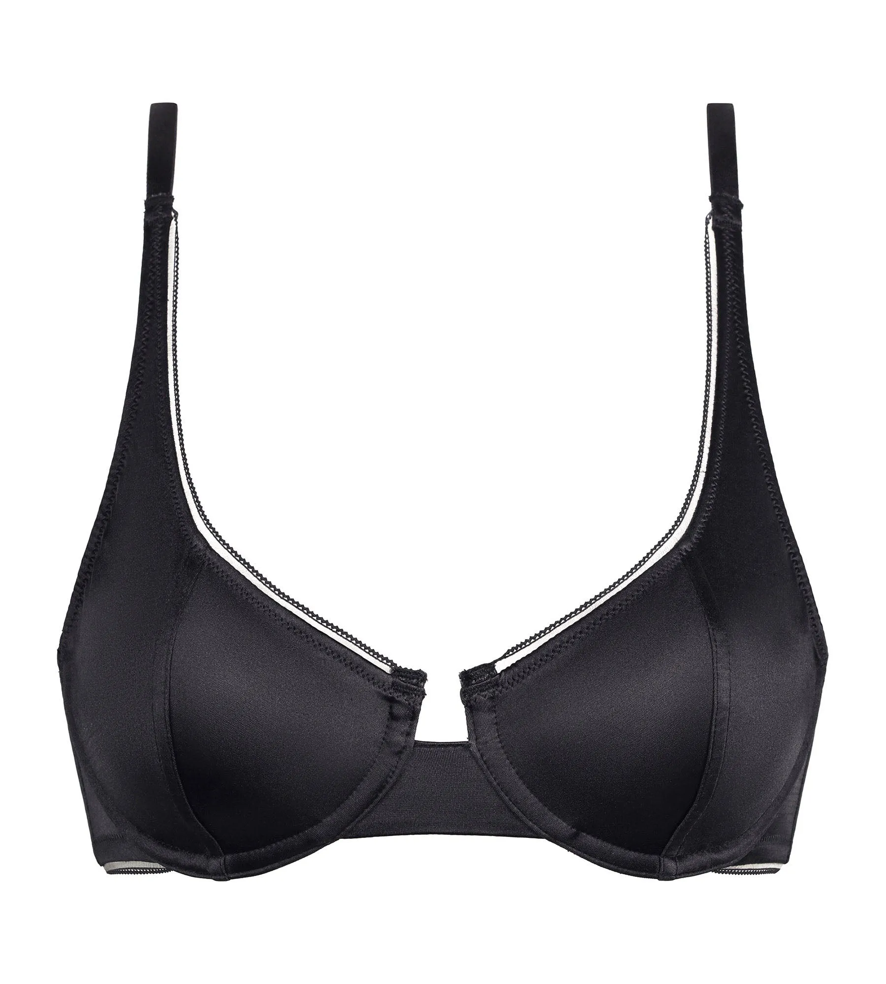 Granite grey satin microfiber basket bra Dim Chéri