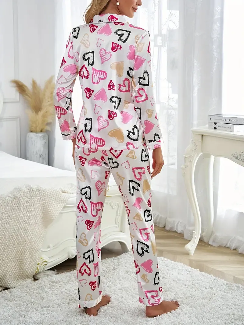 Heart's Desire Satin Pajama Set