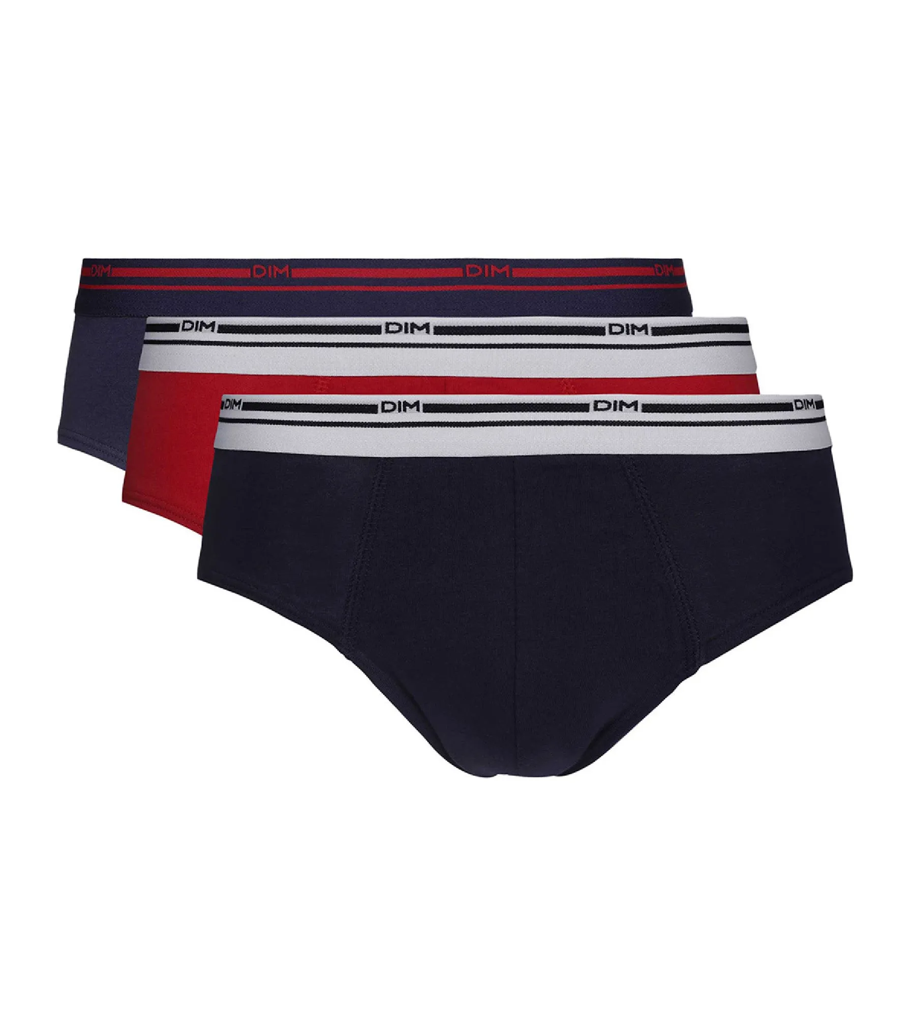 Lot de 3 slips rouge et bleu pour homme Classic Colors