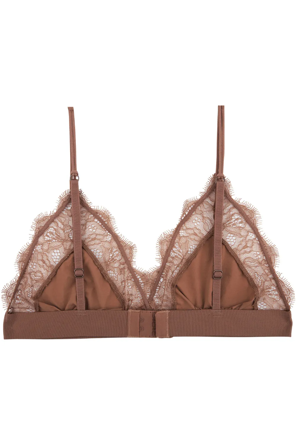Love Lace Triangle Bralette Medium Brown