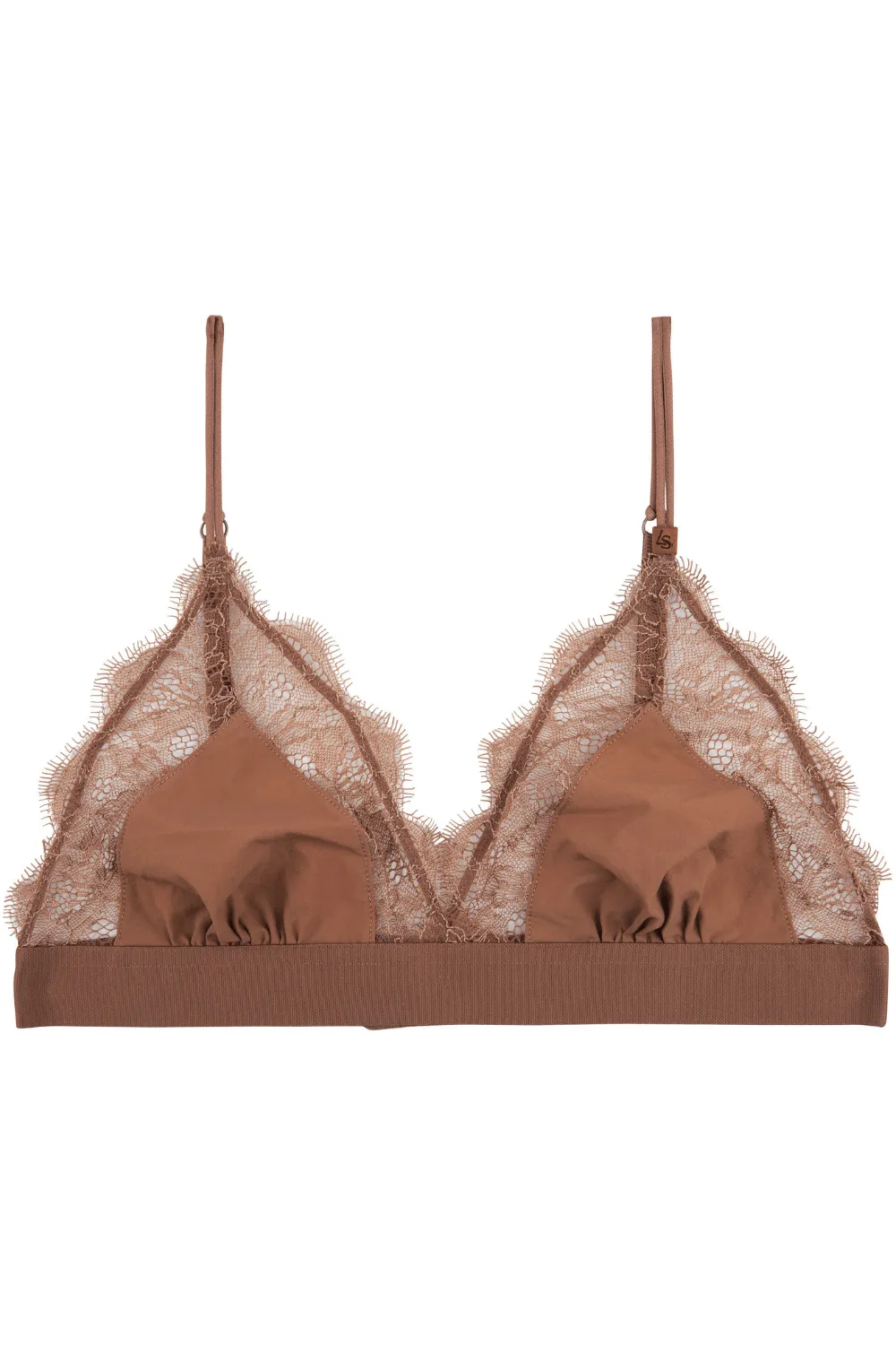 Love Lace Triangle Bralette Medium Brown