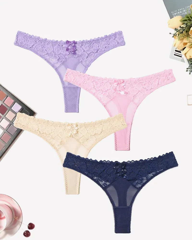 Mesh Lace Thongs Low Waist Panties
