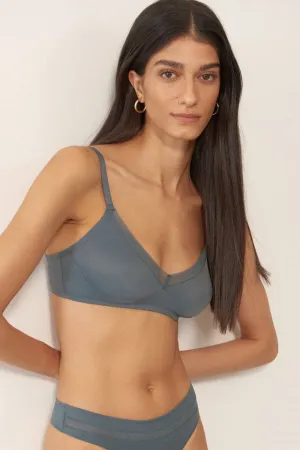 Nano Soft Cup Bralette in Blue, Size XS (UK 32B/34A)