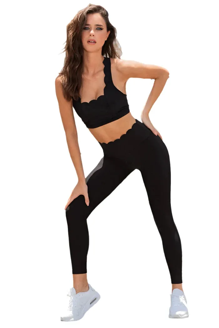 Noli Scalloped Bra Top Black
