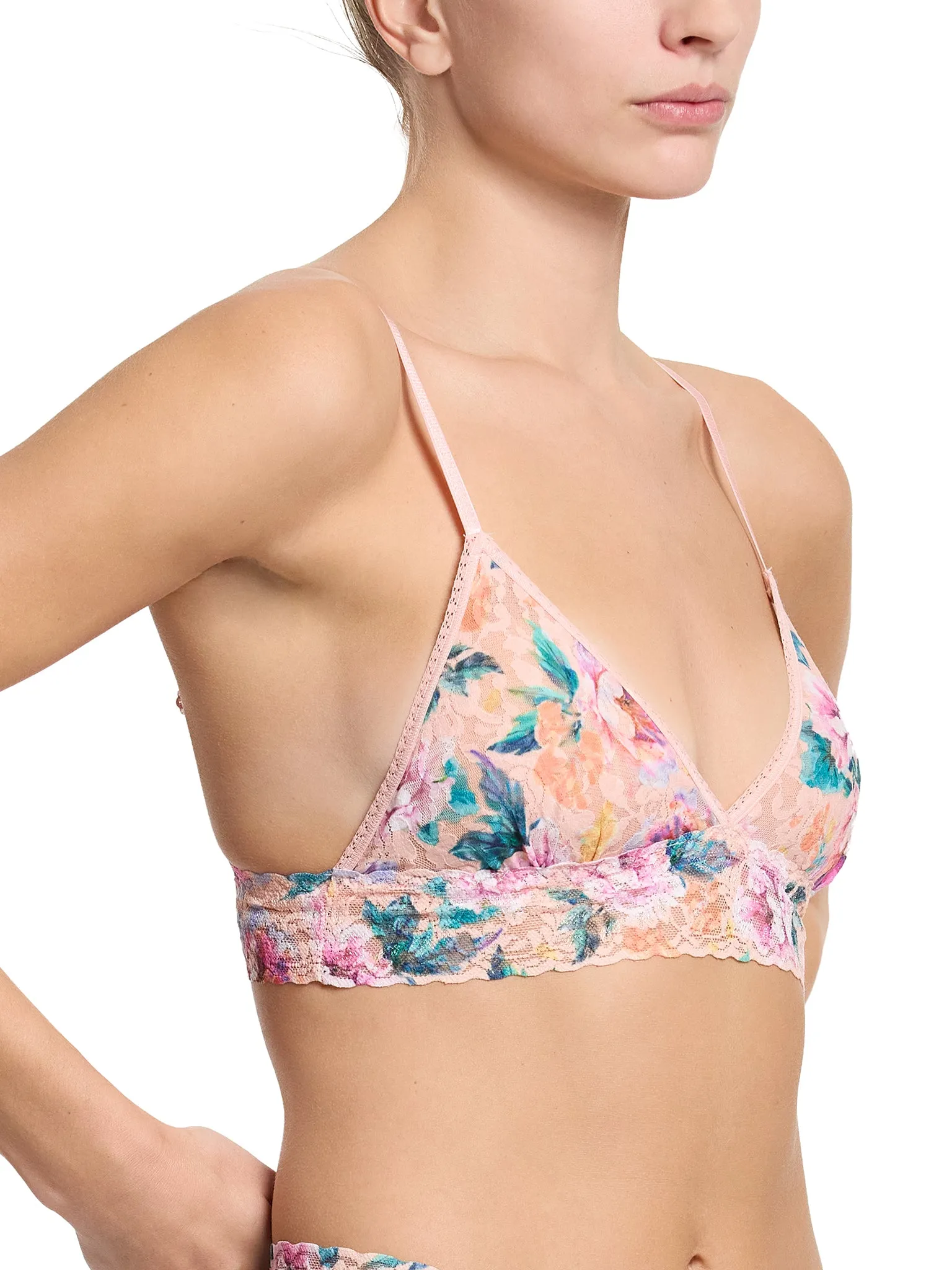 Printed Signature Lace® Padded Triangle Bralette Buy Myself Flowers