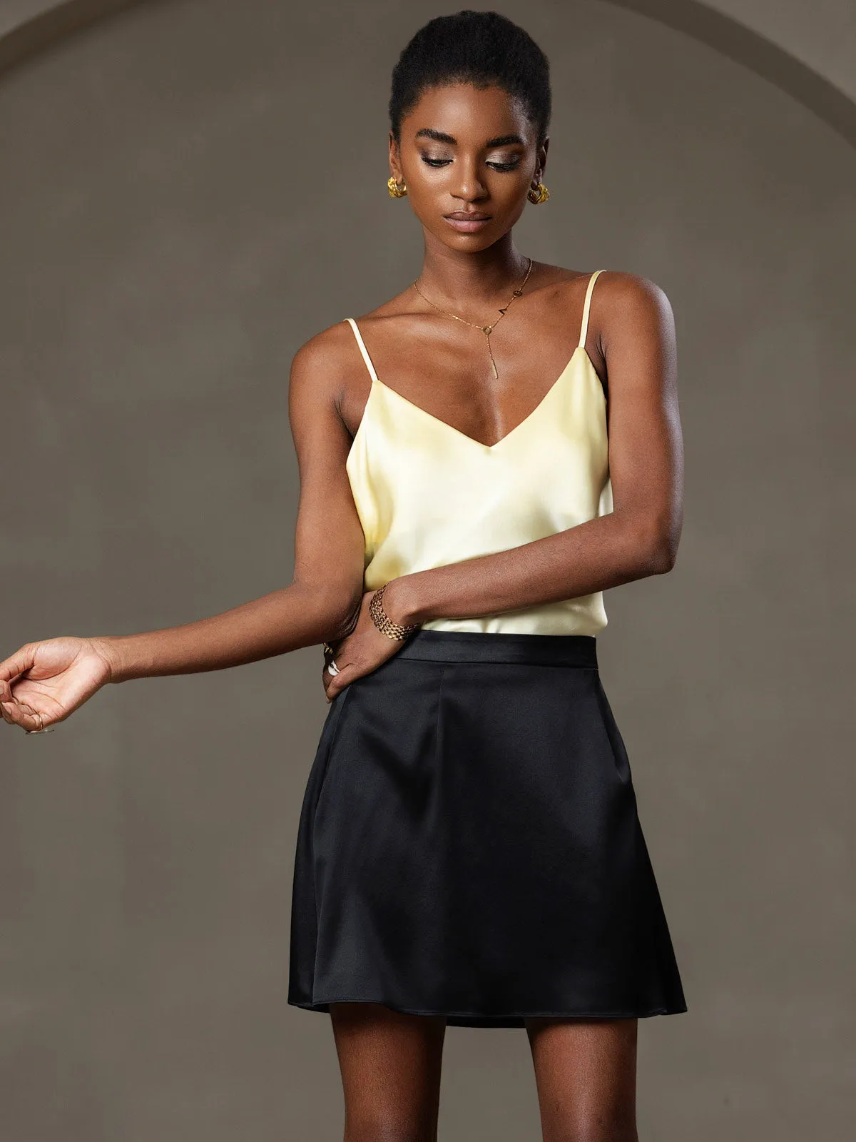 Pure Silk Spaghetti Strap Camisole Top