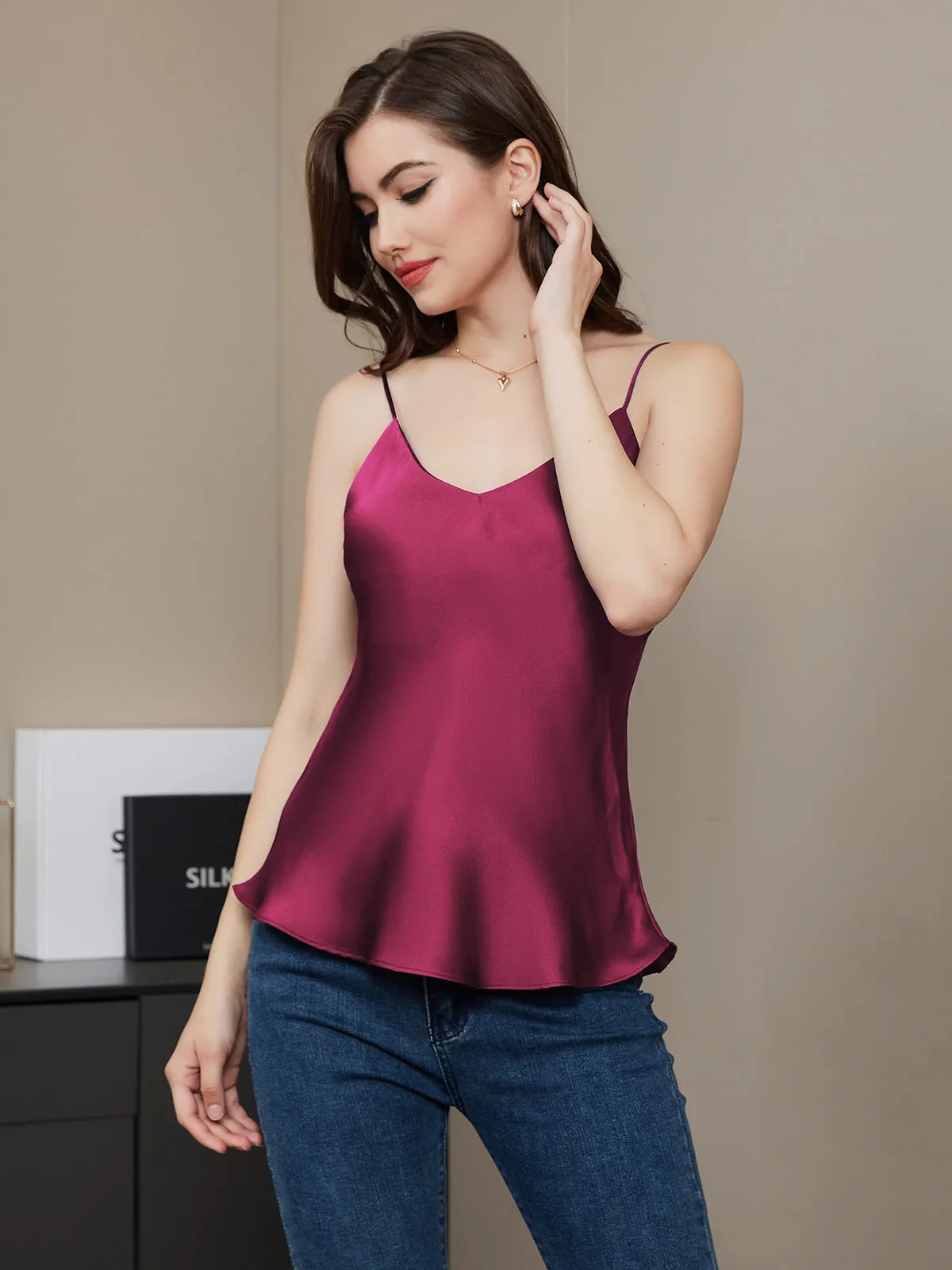 Pure Silk Spaghetti Strap Camisole Top