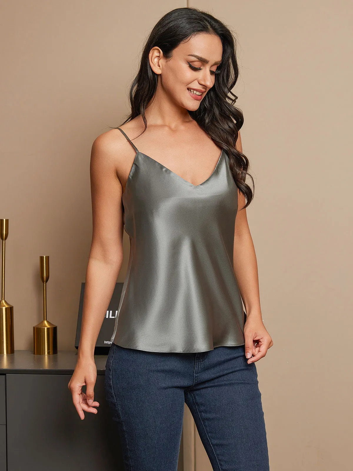 Pure Silk Spaghetti Strap Camisole Top
