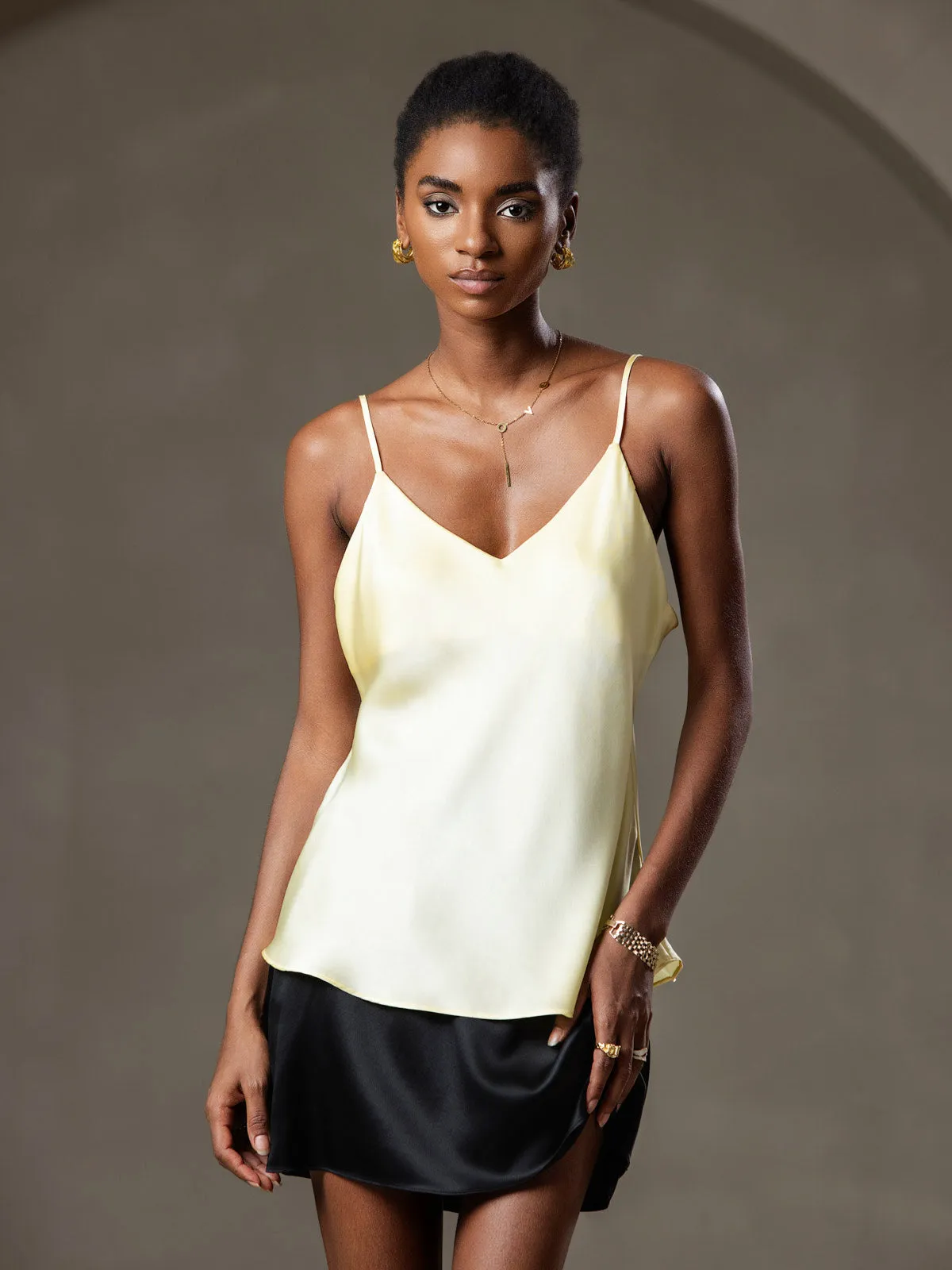 Pure Silk Spaghetti Strap Camisole Top