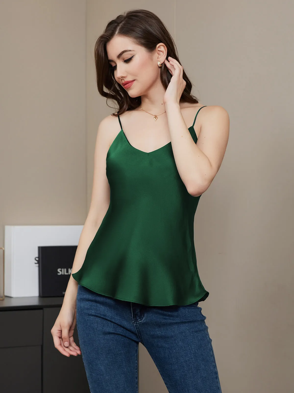 Pure Silk Spaghetti Strap Camisole Top