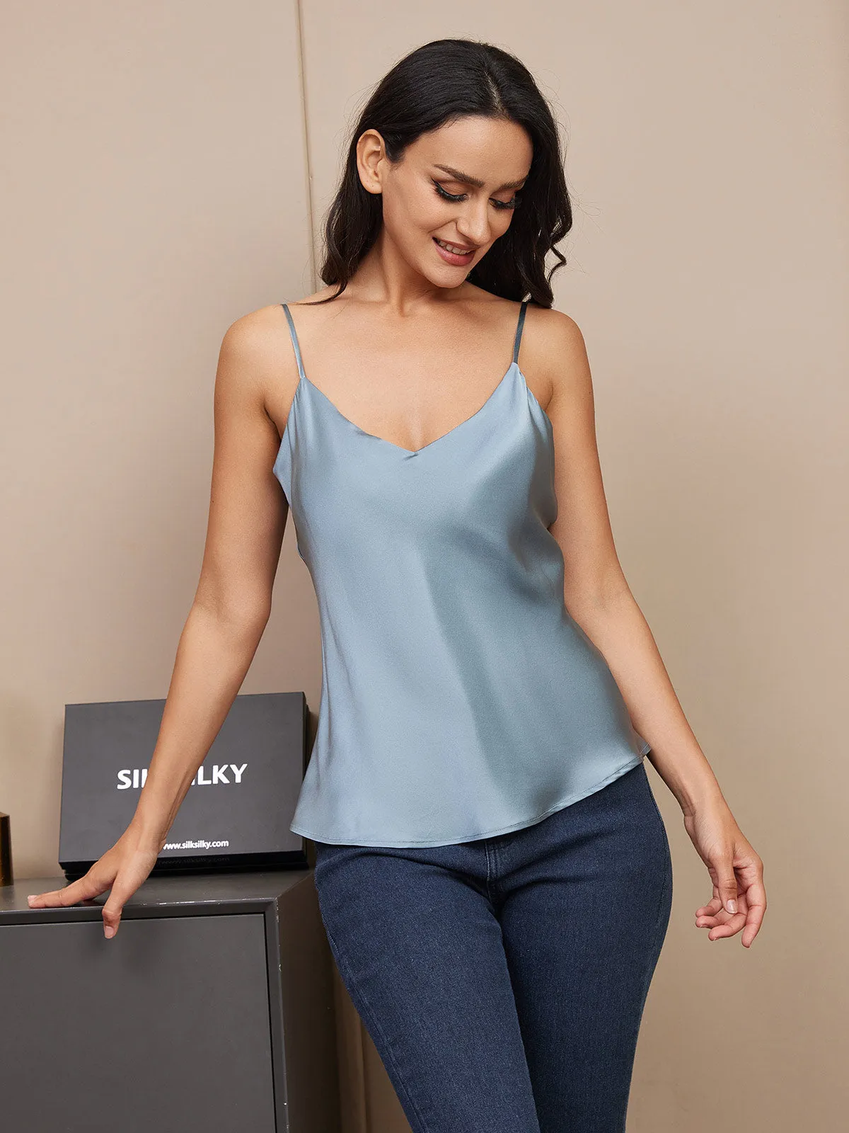 Pure Silk Spaghetti Strap Camisole Top