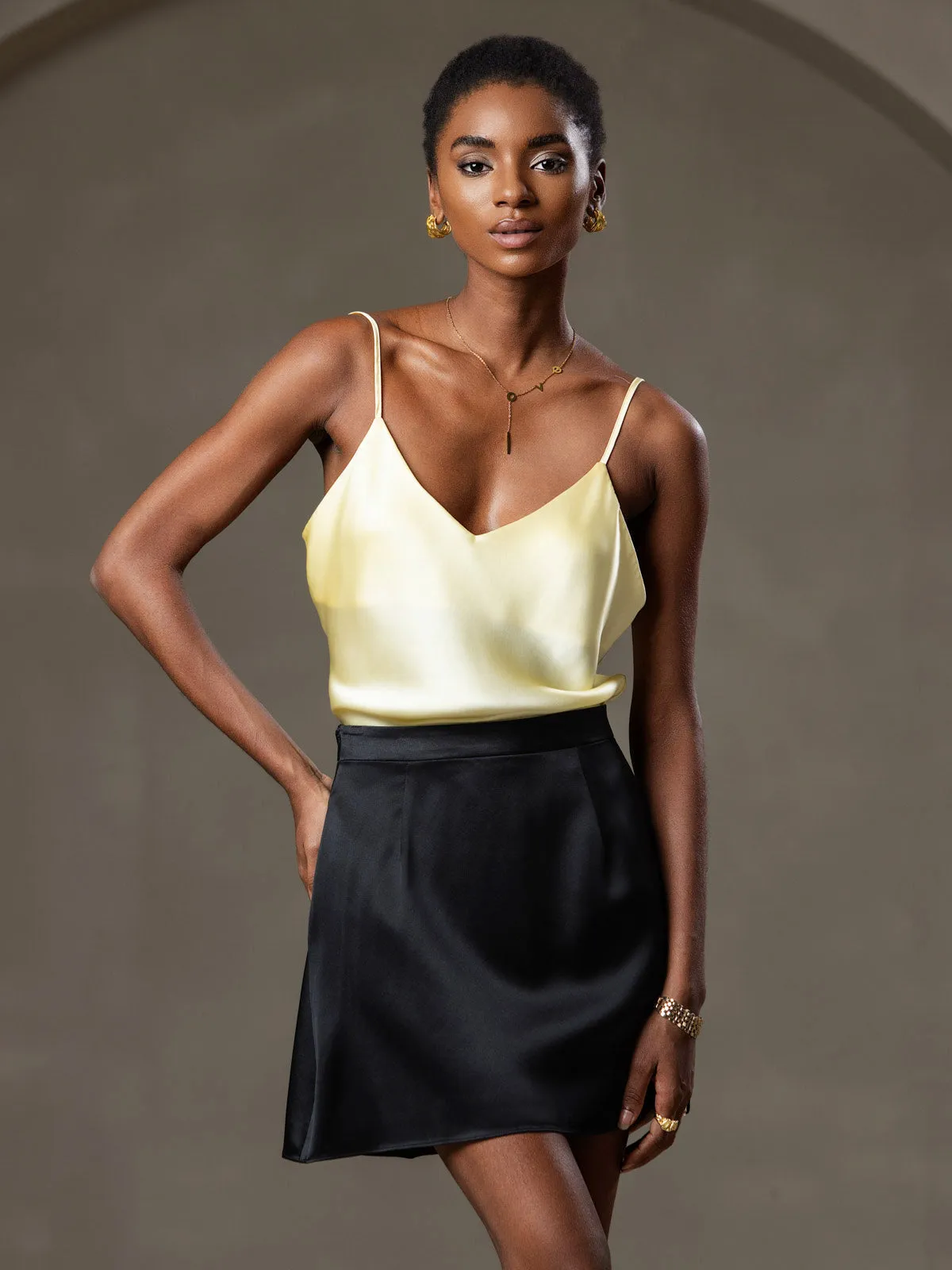 Pure Silk Spaghetti Strap Camisole Top