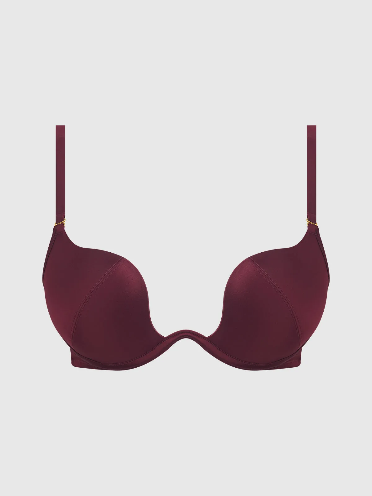Rising Star Plunge Push Up Bra in Petra Satin