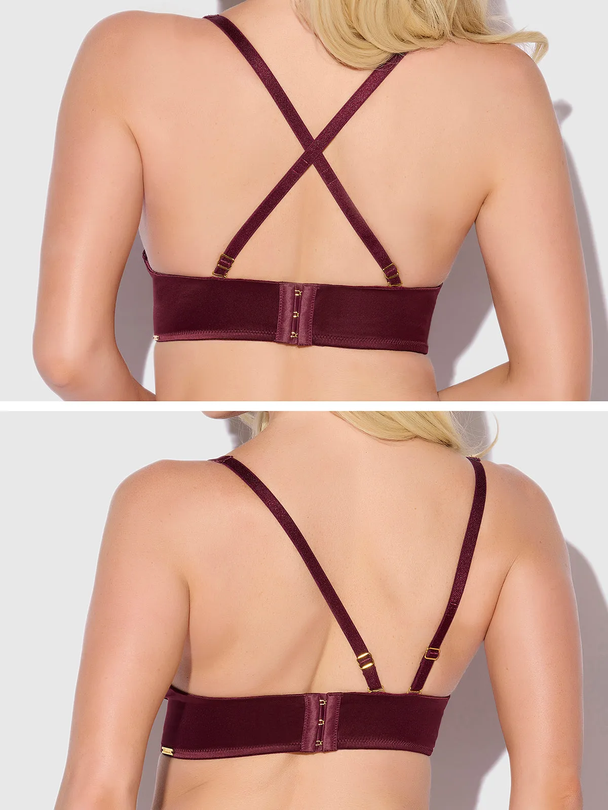 Rising Star Plunge Push Up Bra in Petra Satin