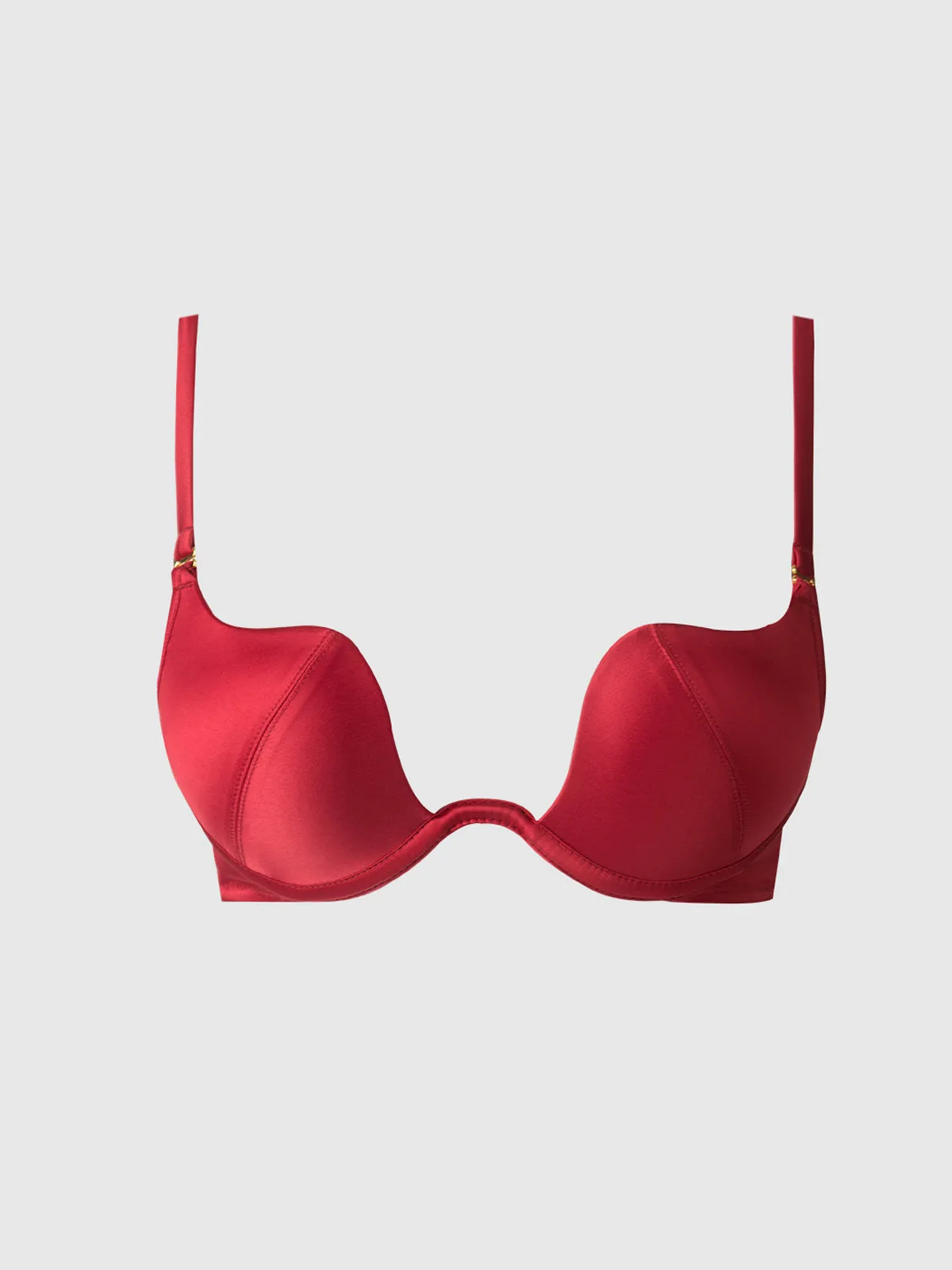 Rising Star Plunge Push Up Bra in Petra Satin
