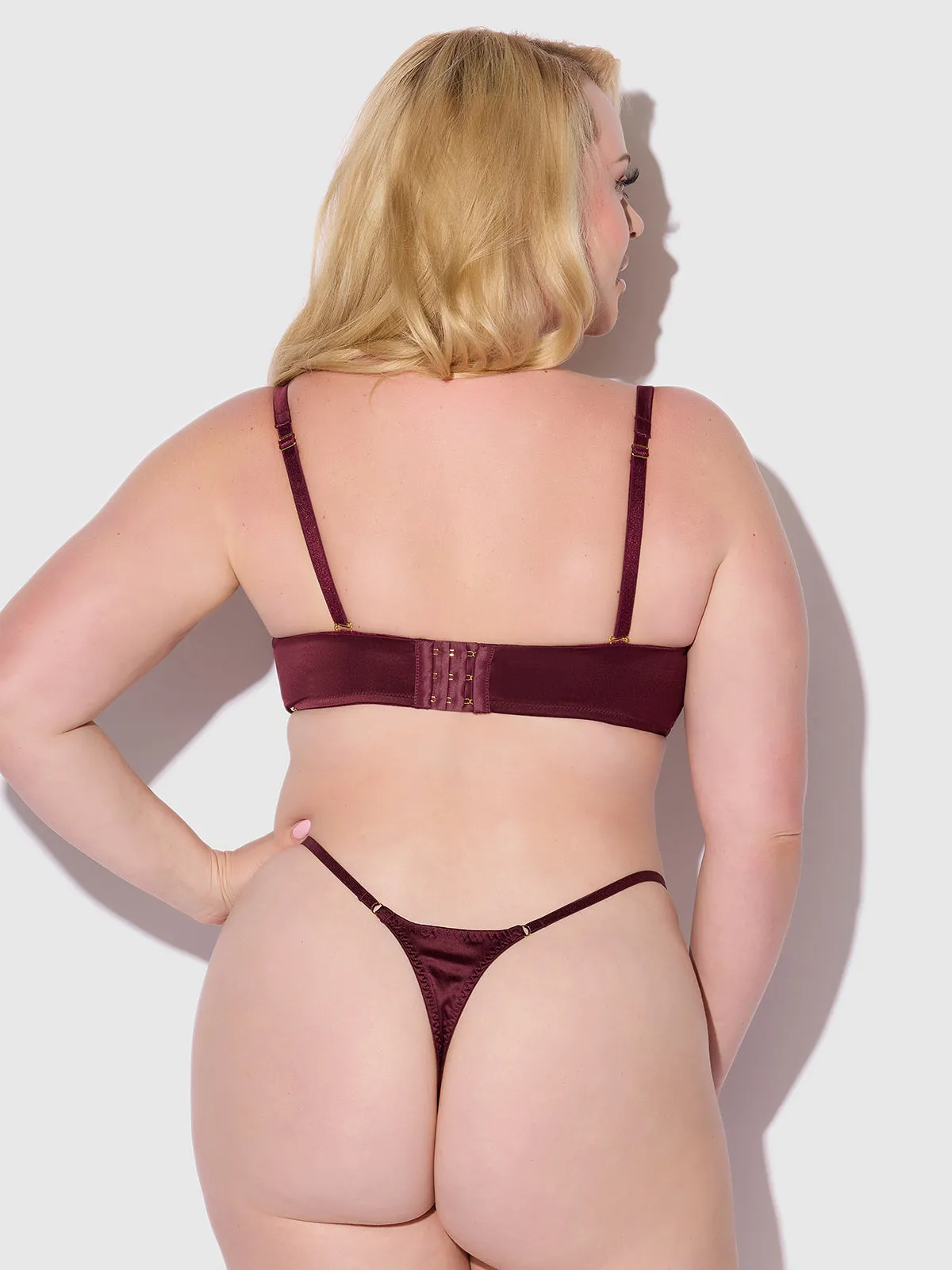 Rising Star Plunge Push Up Bra in Petra Satin