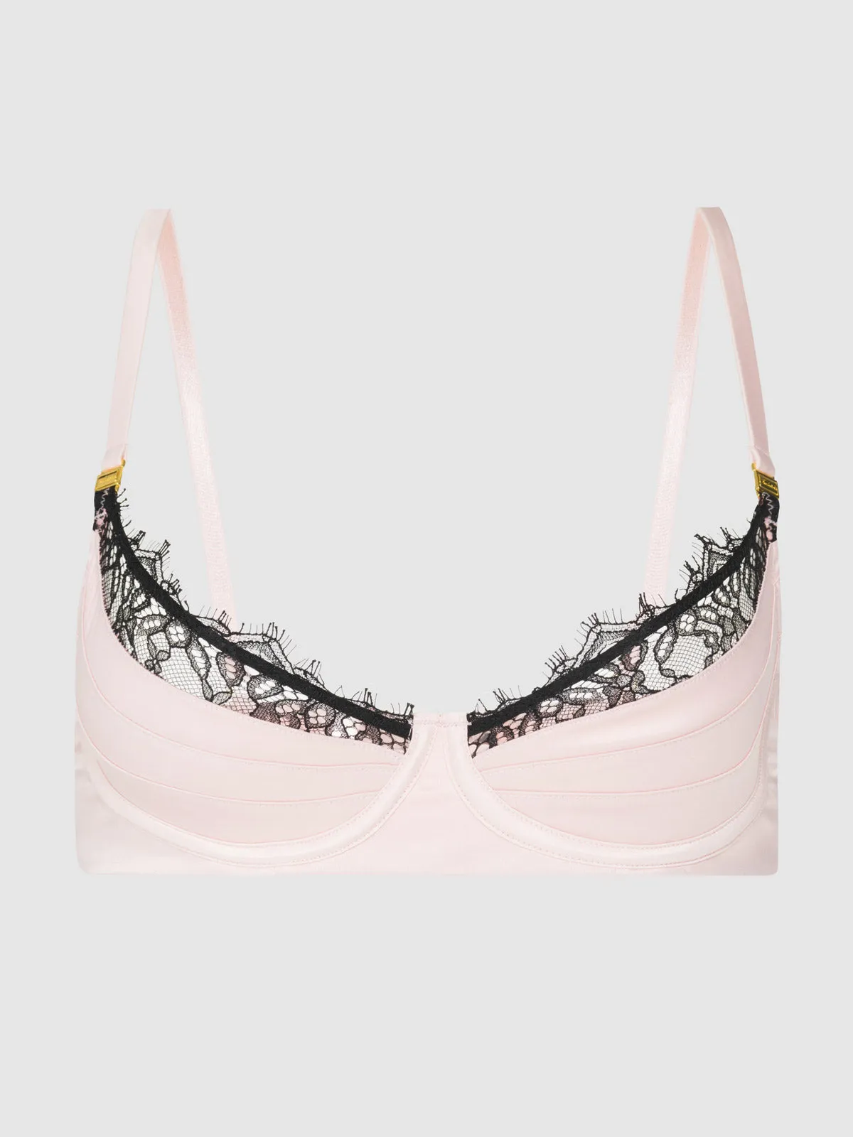 Rosalind Satin Half Cup With Lace Trim Bra