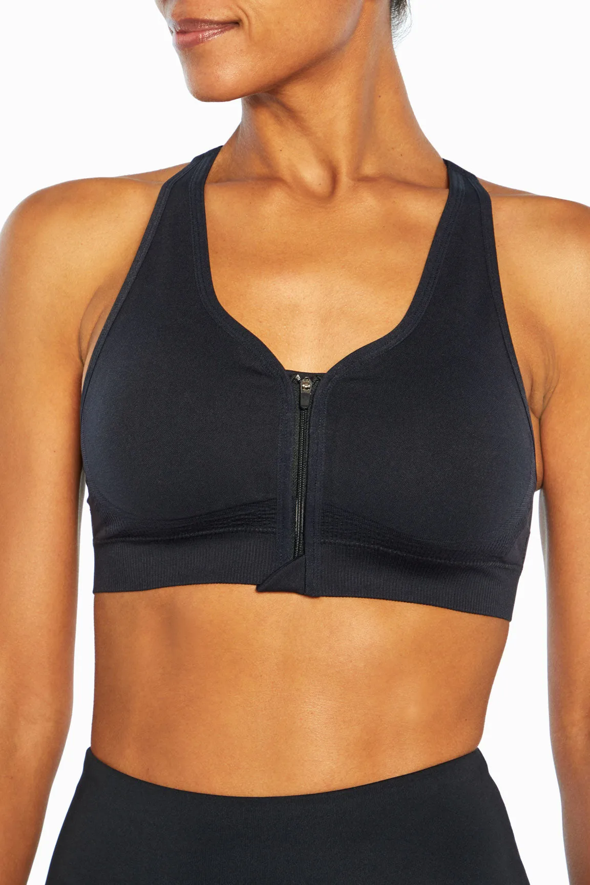 Savannah Seamless Front Zip Sports Bra