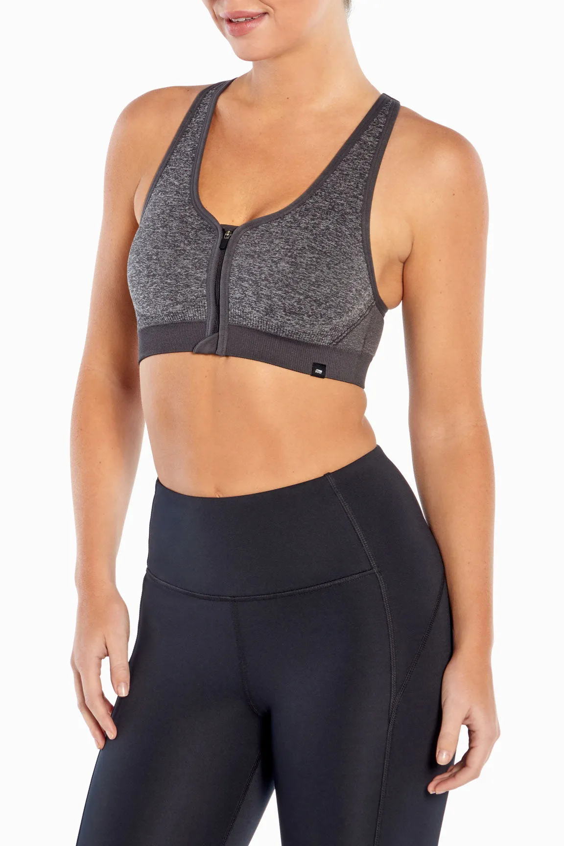 Savannah Seamless Front Zip Sports Bra