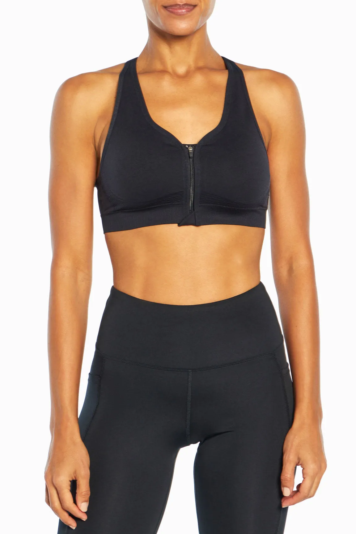 Savannah Seamless Front Zip Sports Bra