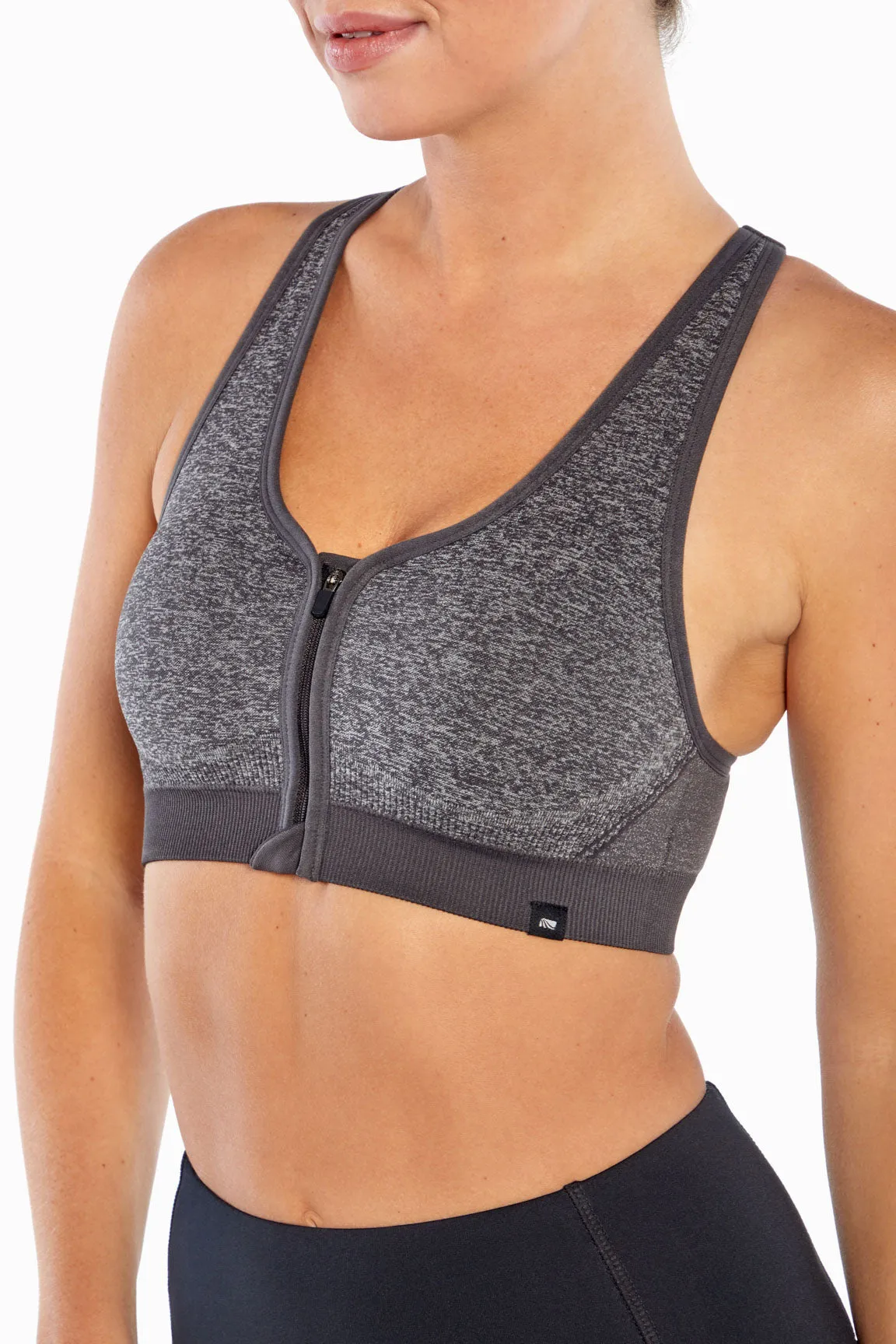 Savannah Seamless Front Zip Sports Bra
